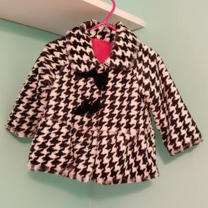 Fuzzy hounds tooth baby winter dress coat.